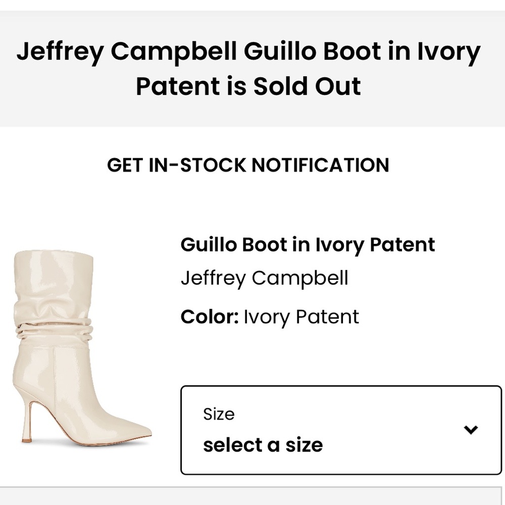 Jeffrey Campbell Guillo Boot in Ivory Patent Size 8.5 - Picture 6 of 6